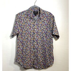 Bonobos Shirt Mens Large Floral Tigers Tailored Fit Stretch Button Up Multicolor